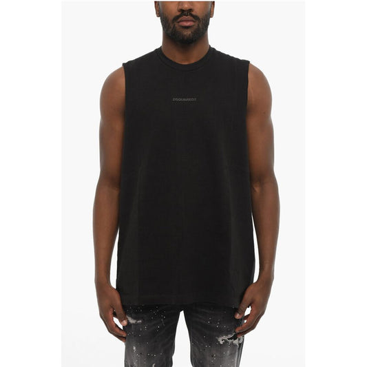 Dsquared² Solid Color Crew-Neck T-shirt with Embossed Logo