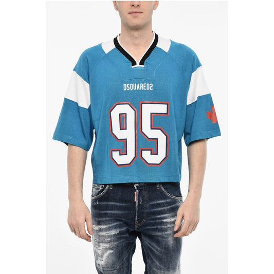Dsquared² Color Block Perforated v-Neck T-shirt