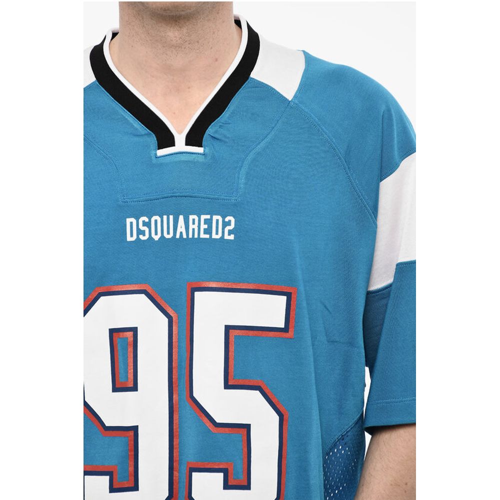 Dsquared² Color Block Perforated v-Neck T-shirt