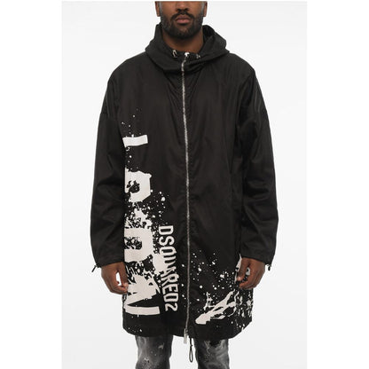 Dsquared² Nylon Maxi Jacket with Hood