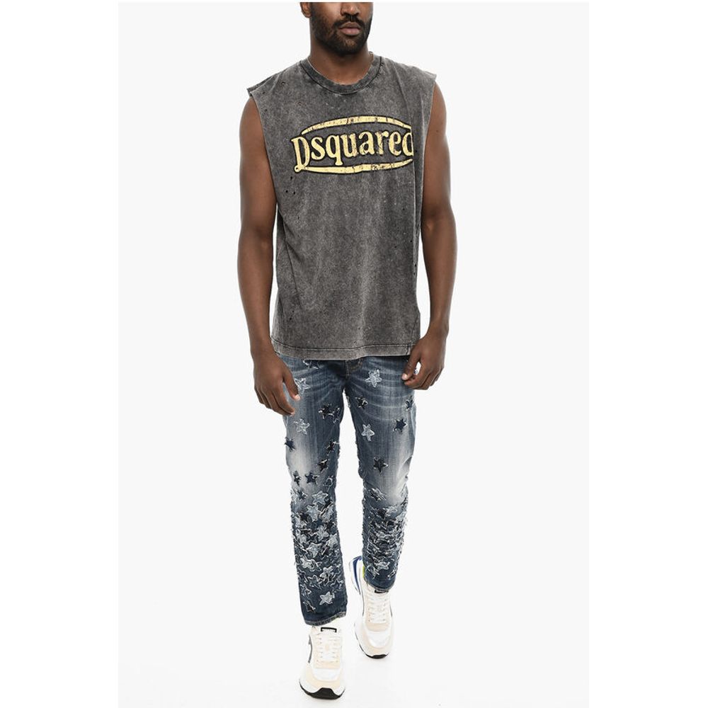 Dsquared² Vintage Effect Tank Top with Studs
