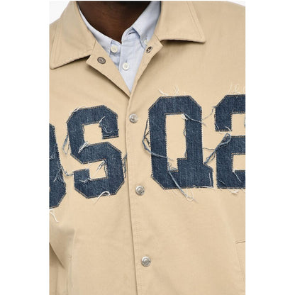 Dsquared² Lightweight Cotton Twill Coat with Denim Monogram