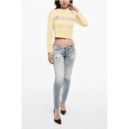 Dsquared² Cropped Crew-neck Sweatshirt with Frontal Logo