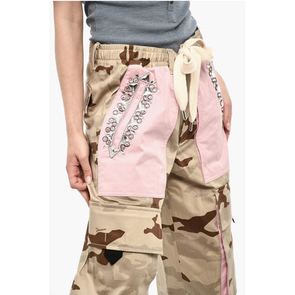 Dsquared² Camo Cargo Pants With Rhinestones Detail