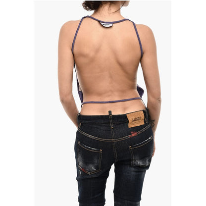 Dsquared² Open Back Cotton Tank Top with Frontal Print