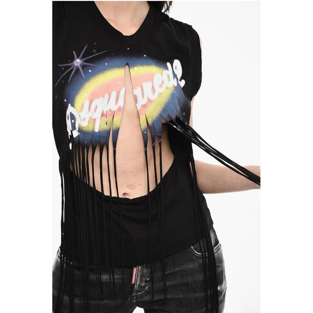 Dsquared² Vintage Effect Top with Fringes