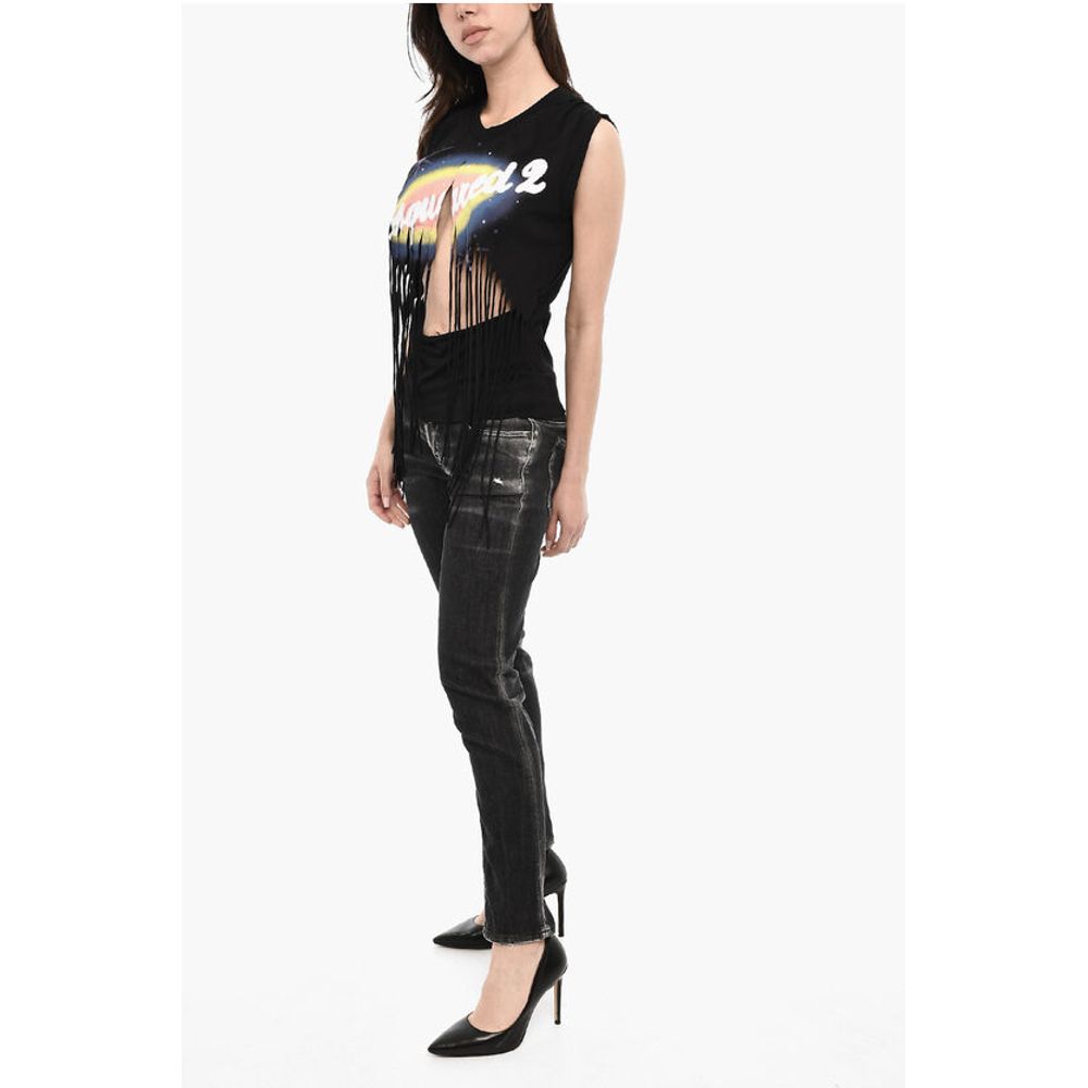 Dsquared² Vintage Effect Top with Fringes