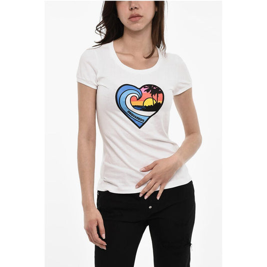Dsquared² Cotton Crew-neck T-shirt with Frontal Print