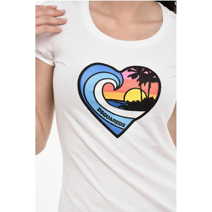 Dsquared² Cotton Crew-neck T-shirt with Frontal Print