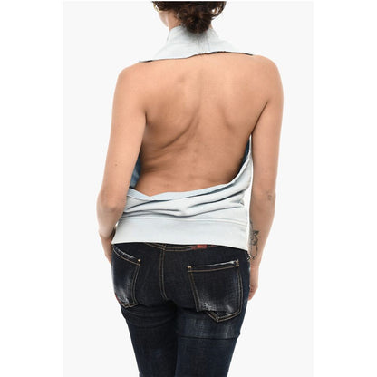 Dsquared² Deep Neckline Halter Neck Cotton Top