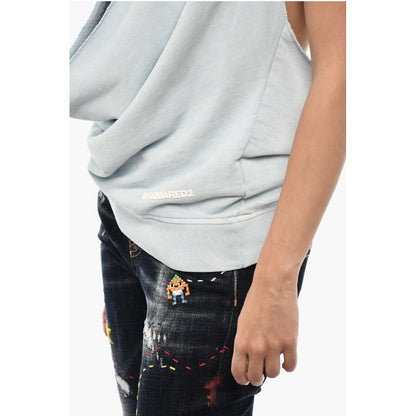 Dsquared² Deep Neckline Halter Neck Cotton Top