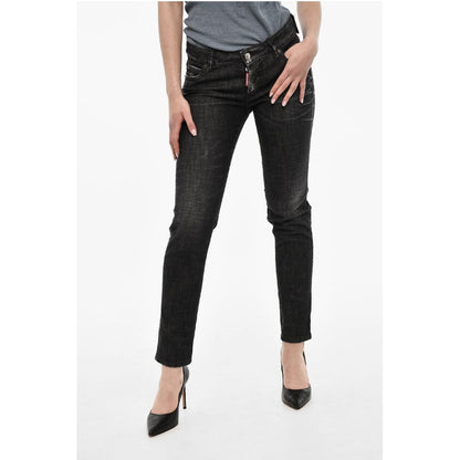 Dsquared² Slim Fit Jeans With Logoed Button