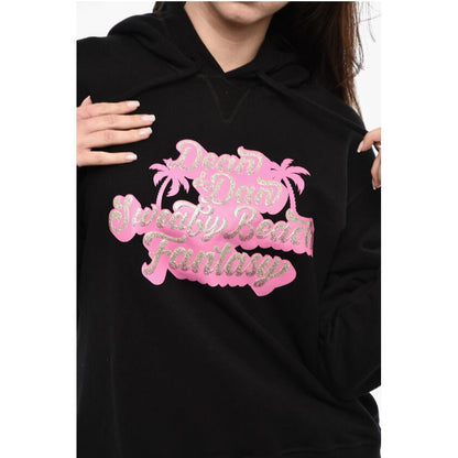 Dsquared² Brushed Cotton Hoodie With Glittered Print