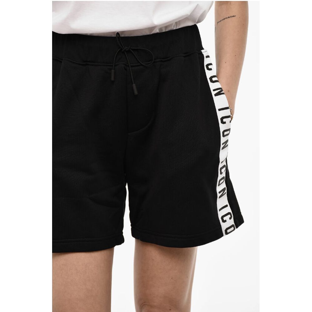Dsquared² Cotton Blend ICON Shorts with Logoed Side Bands