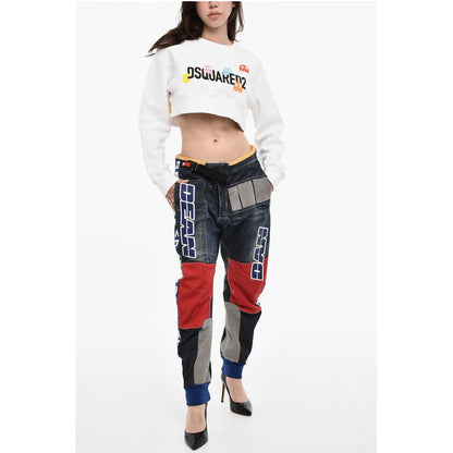 Dsquared² Baggy Fit Paches Pants with Embossed Details