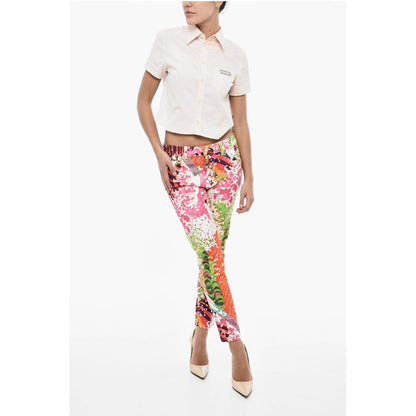 Dsquared² Printed Cotton Twill Pants with 5 Pockets