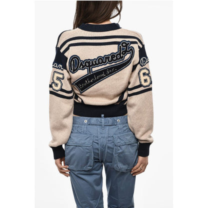 Dsquared² V-Neck Cotton Sweatshirt With Embroidered Logo