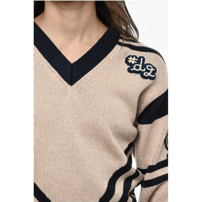 Dsquared² V-Neck Cotton Sweatshirt With Embroidered Logo