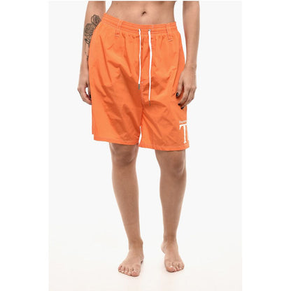Dsquared² Boxer Swimsuit With Drawstrings And Logo Print