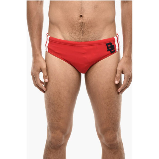 Dsquared² Solid Color Swim Brief with Embossed Logo