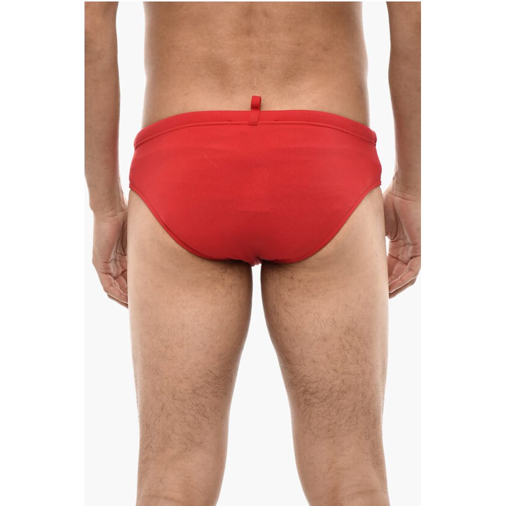 Dsquared² Solid Color Swim Brief with Embossed Logo