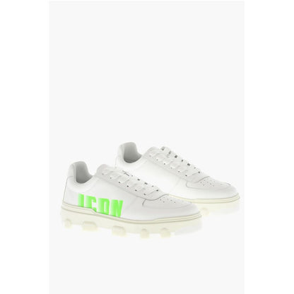 Dsquared² Leather Low-Top BASKET Sneakers With Logo Print