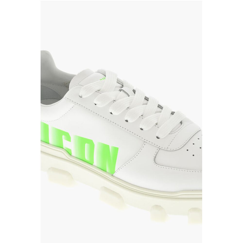 Dsquared² Leather Low-Top BASKET Sneakers With Logo Print