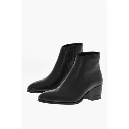 Dsquared² Leather VINTAGE Boots With Brogues Details Heel 6 cm
