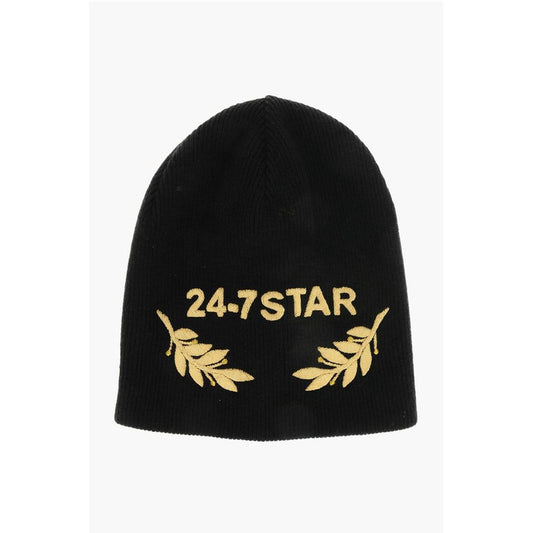 Dsquared² Wool 24-7 STAR Beanie with Contrasting Detail