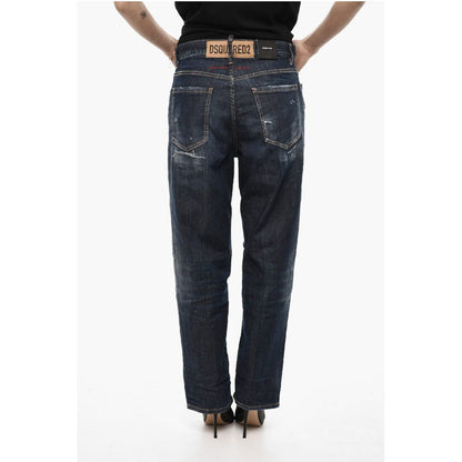 Dsquared² Distressed BOSTON Jeans with Logo Button