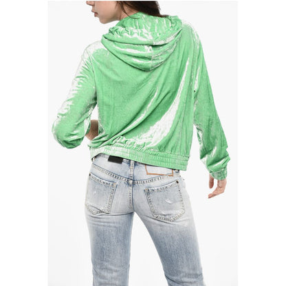 Dsquared² Velvet Hoodie with Zip Closure