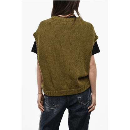 Dsquared² Sleeveless Crew-neck Sweater with Golden-Effect
