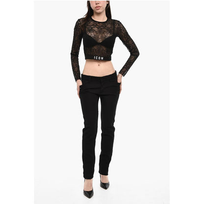 Dsquared² Virgin Wool Pants with Lace Details