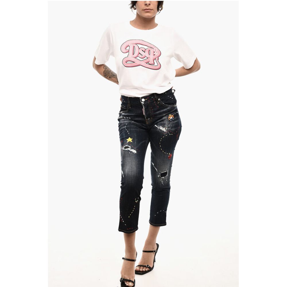 Dsquared² Regular Waist Distressed Regular Fit Jeans
