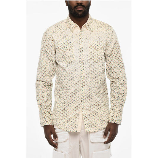 Dsquared² Floral-Motif Courduroy Shirt
