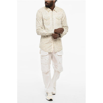 Dsquared² Floral-Motif Courduroy Shirt