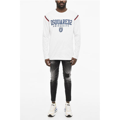 Dsquared² Long Sleeve Printed Crew Neck T-shirt