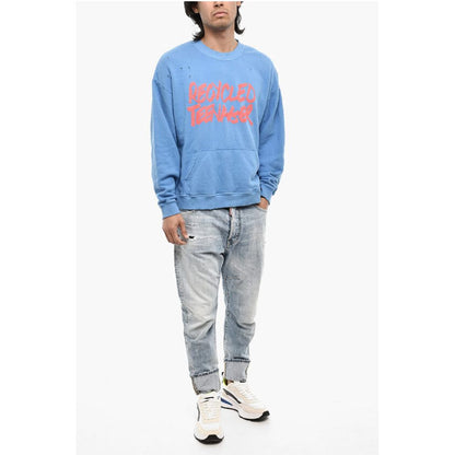 Dsquared² Vintage Effect Crew-neck Sweatshirt with Patch Pocket