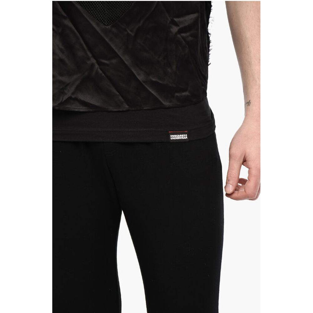 Dsquared² Silk Blend Underwear Tank Top With Lace Hem