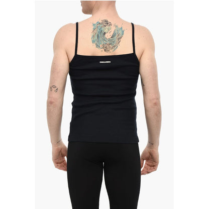 Dsquared² Ribbed Underwear Tank Top With Lace Detail