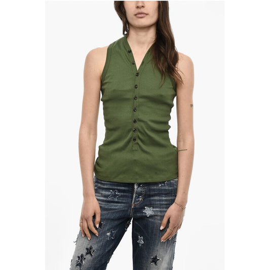 Dsquared² Ribbed V-neck Top