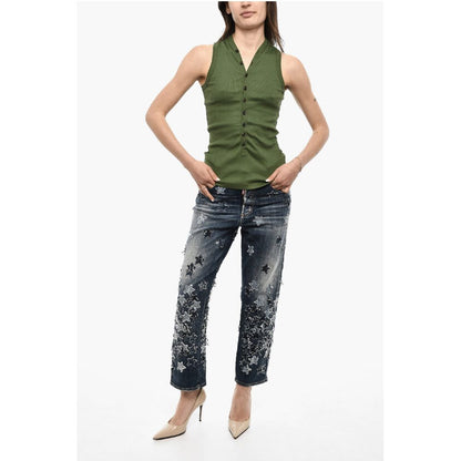 Dsquared² Ribbed V-neck Top