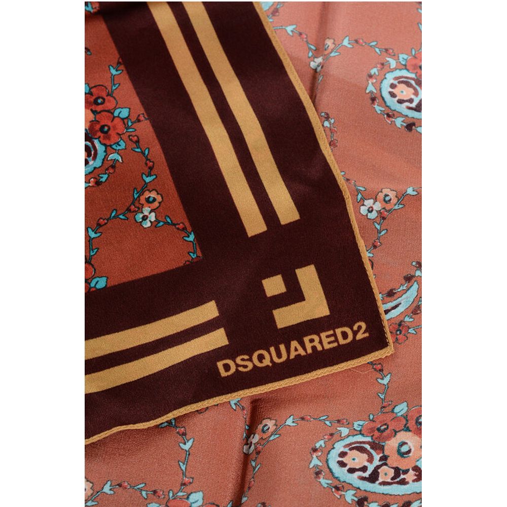 Dsquared² Silk Foulard with Floral Paisley Motif
