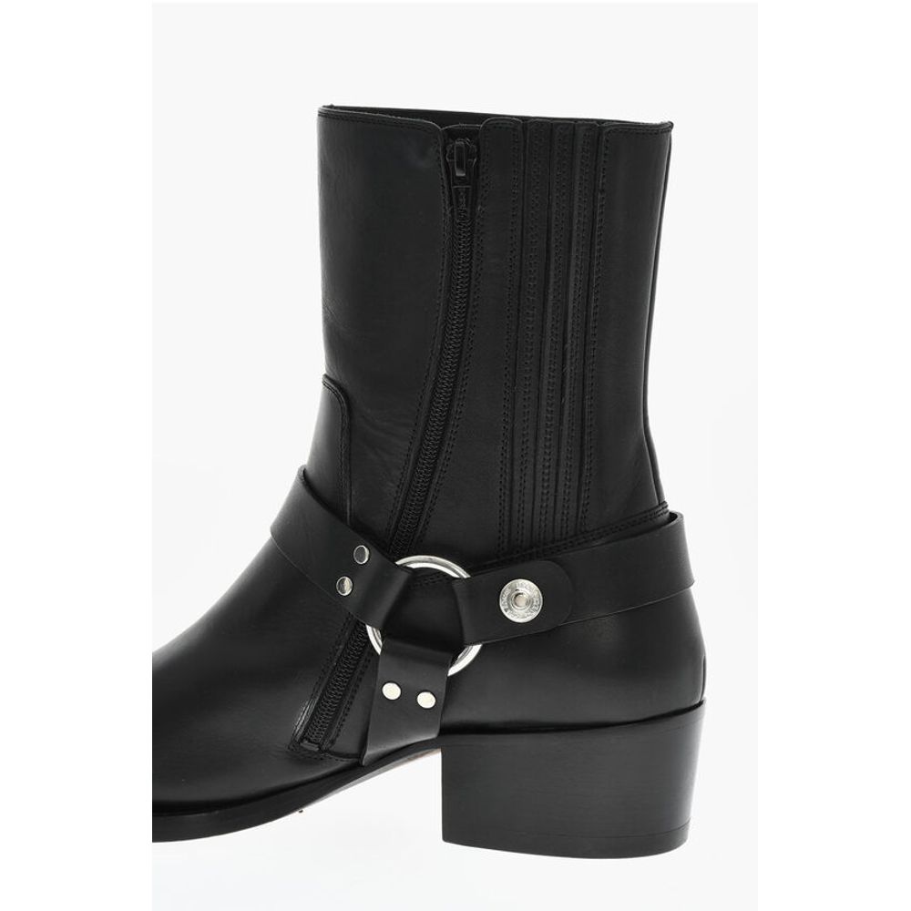 Dsquared² Leather RING Boots With Harness Details