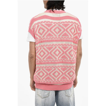 Dsquared² V-neck Two-Tone Sleeveless Cardigan