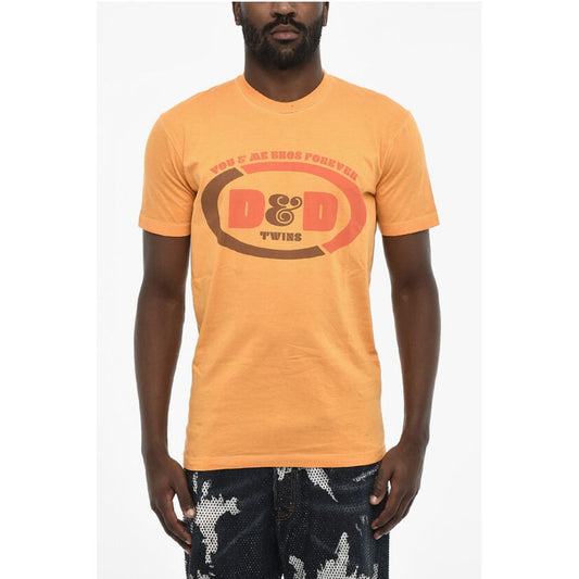 Dsquared² Cotton Crew-neck T-shirt with Frontal Maxi Print