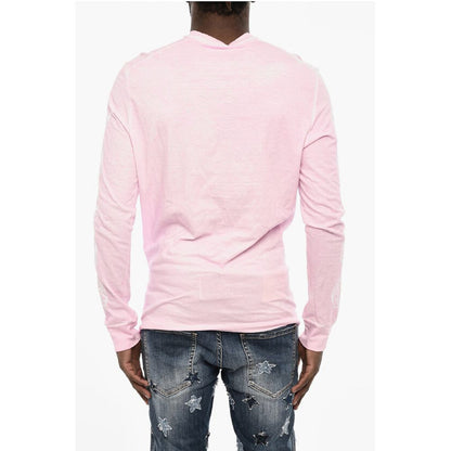 Dsquared² Acid Wash Effect Long Sleeve Crew-neck T-shirt