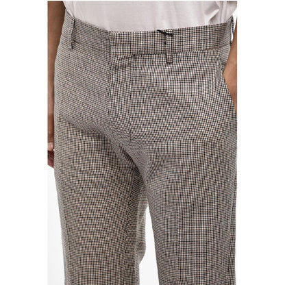 Dsquared² houndstooth Linen And Cotton Casual Pants