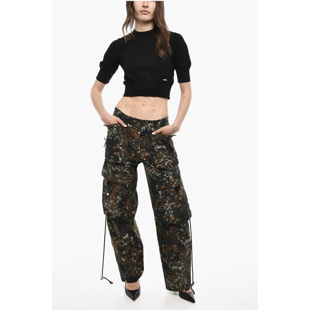 Dsquared² High-waisted Cargo Pants With Camouflage Motif