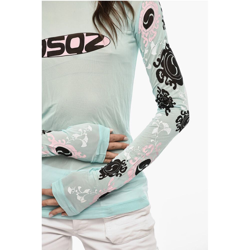 Dsquared² Mesh Printed Long Sleeved Top